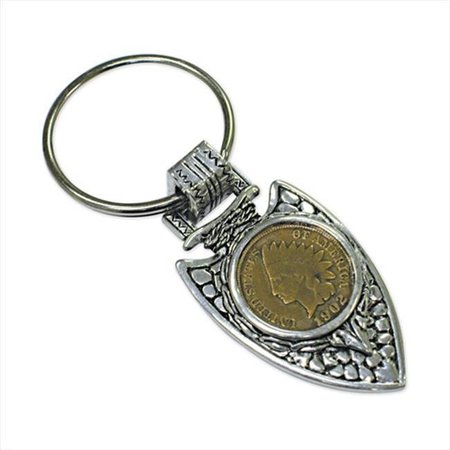 AMERICAN COIN TREASURES American Coin Treasures 114 Indian Cent in Silvertone Arrowhead Keyring 114